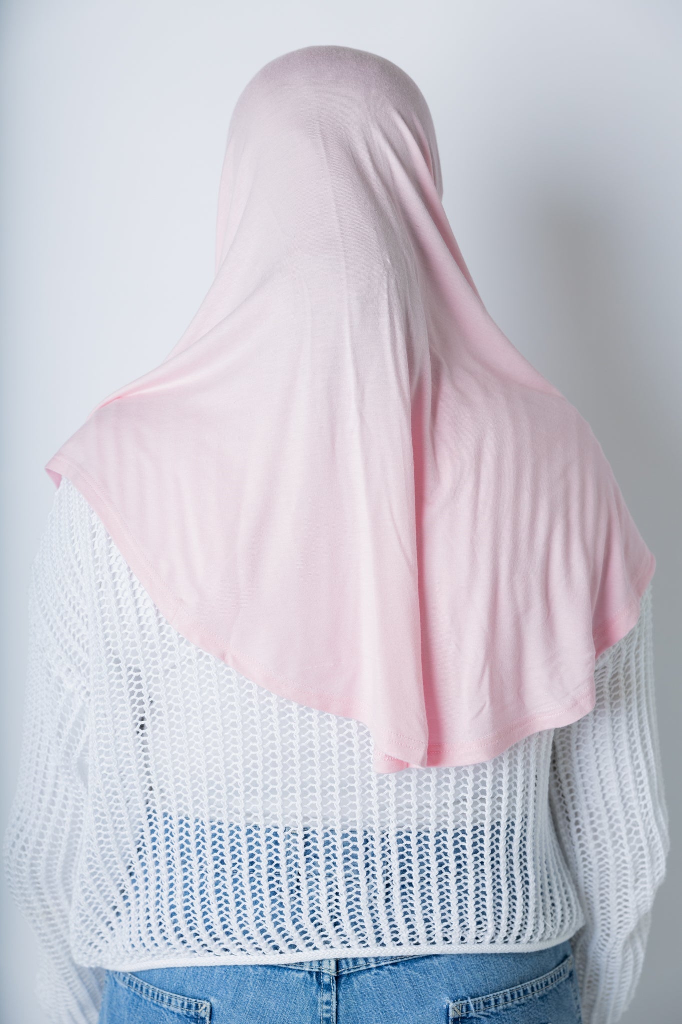 One Piece Slip on Jersey Hijab - Light Pink