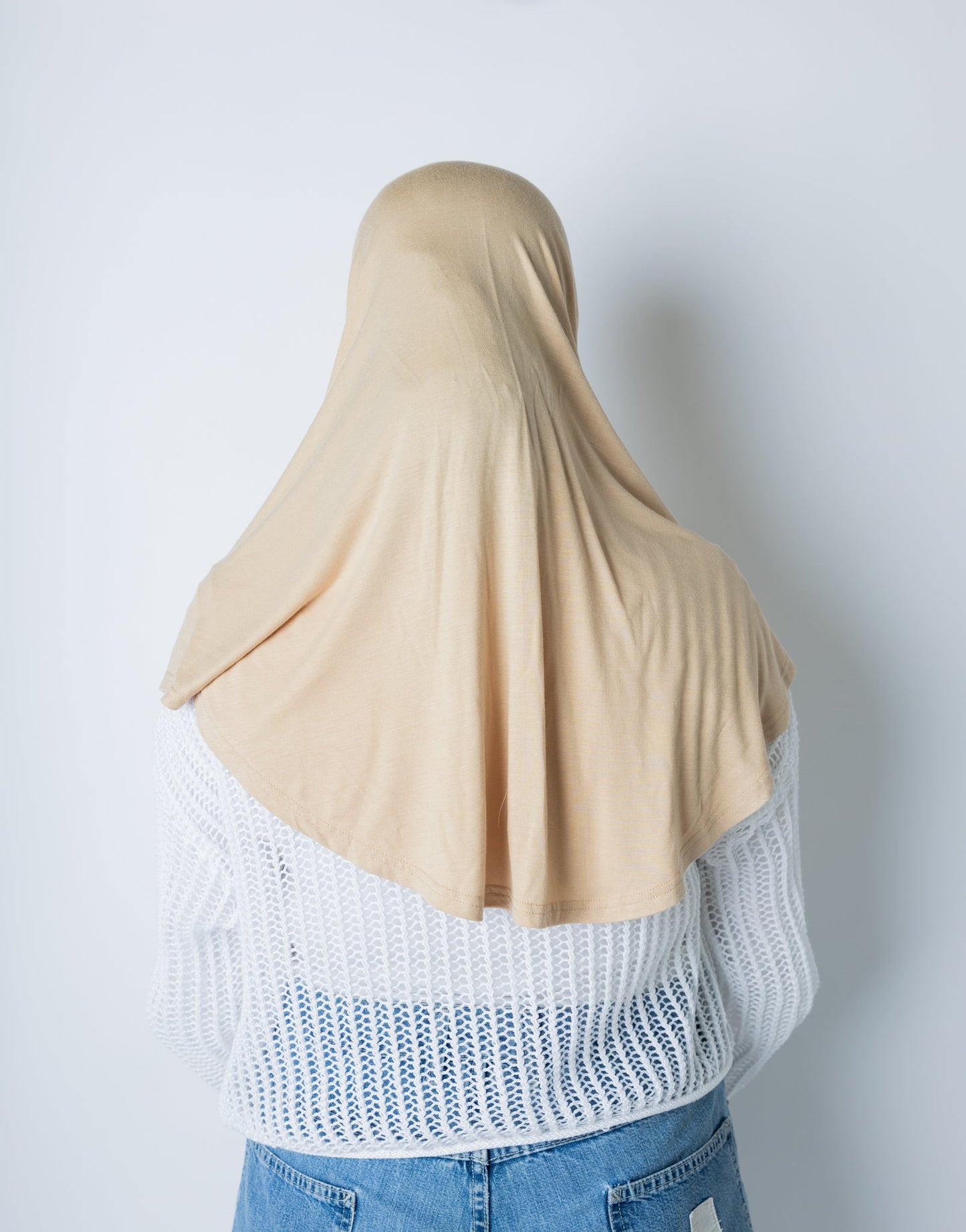 One Piece Slip on Jersey Hijab - Tan