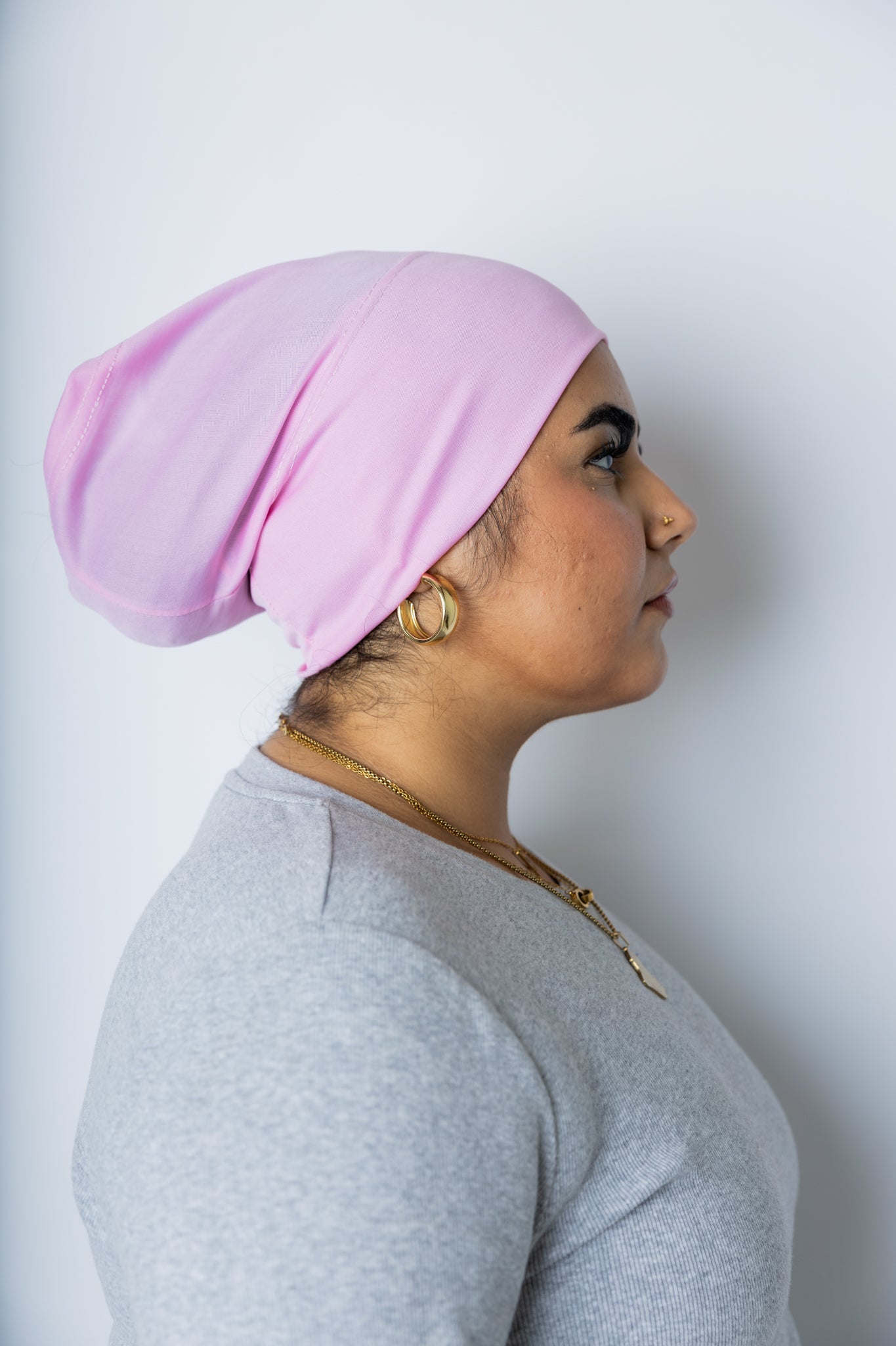 Under Scarf Tube Cap - Flamingo Pink