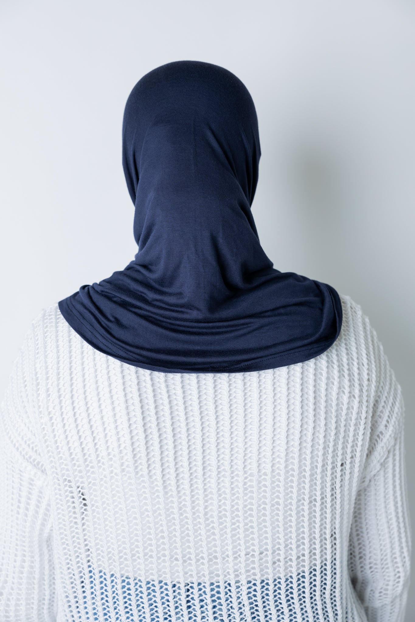One Piece Slip on Jersey Hijab - Navy