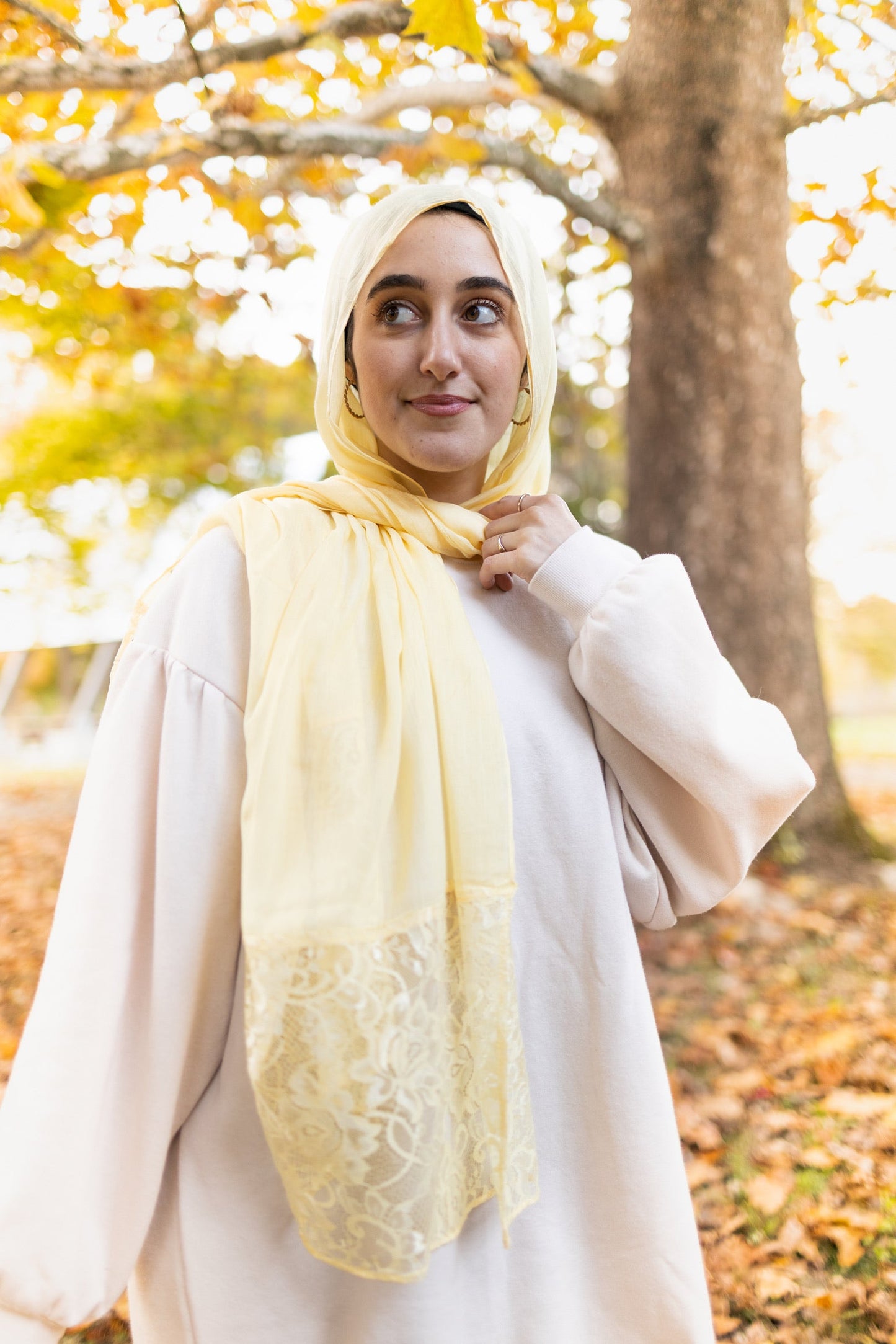 Modal Lace Hijab - Honey Yellow