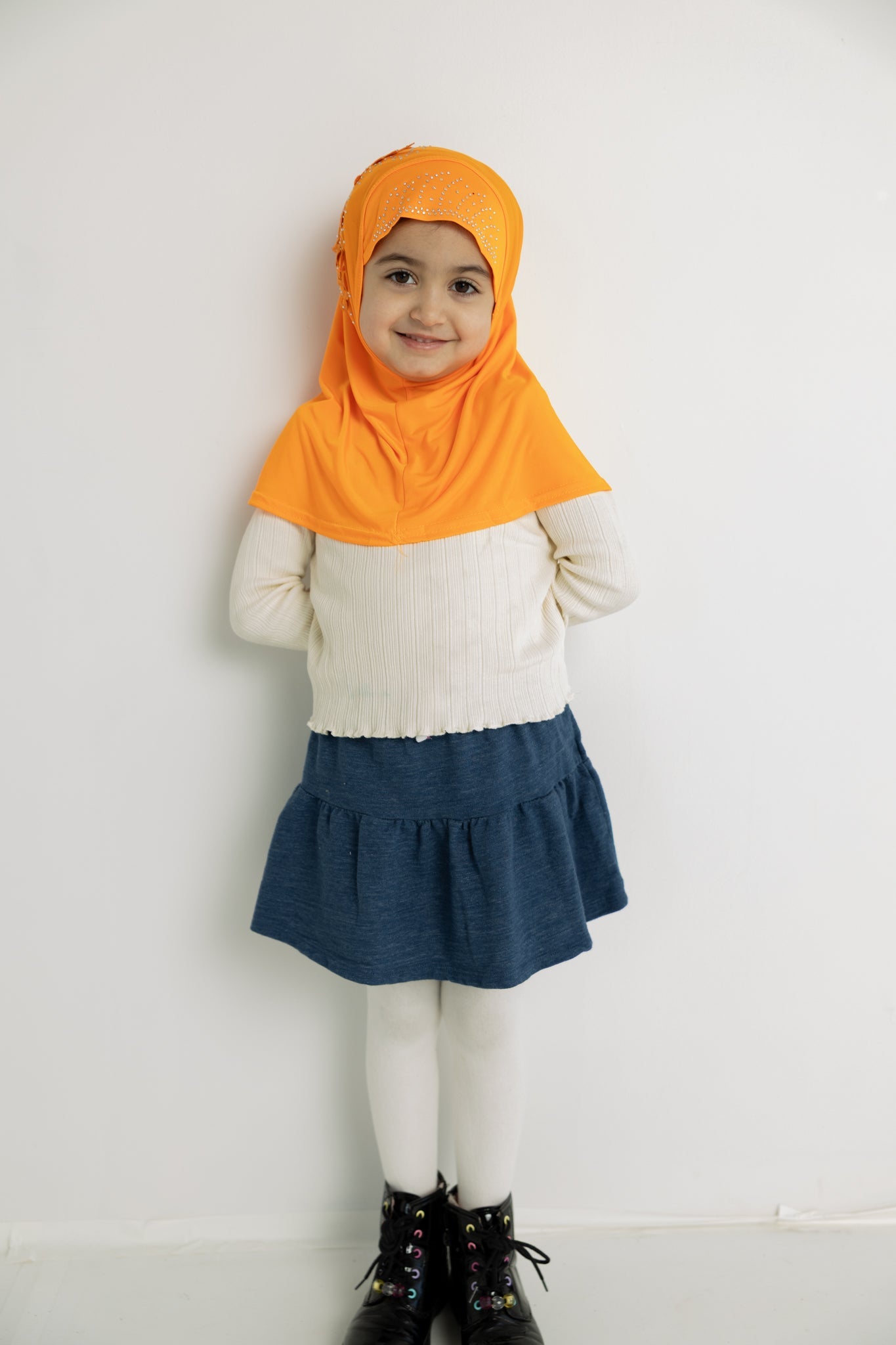 Slip-On Girls Hijab - Orange