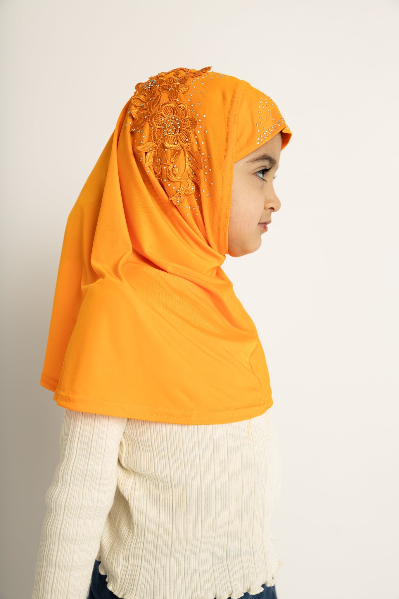 Slip-On Girls Hijab - Orange