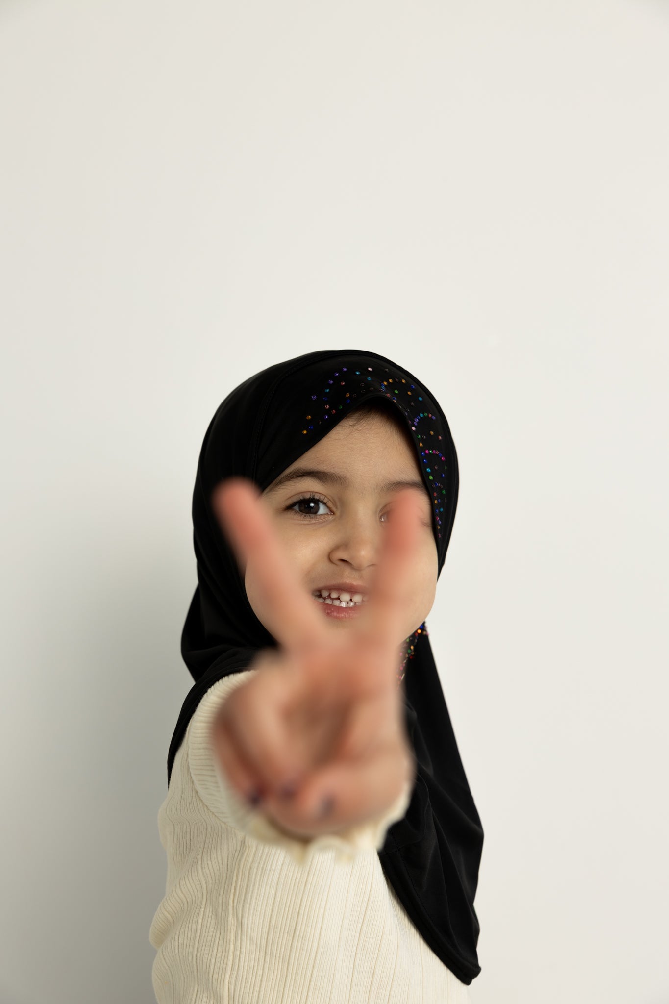 Slip-On Girls Hijab - Black