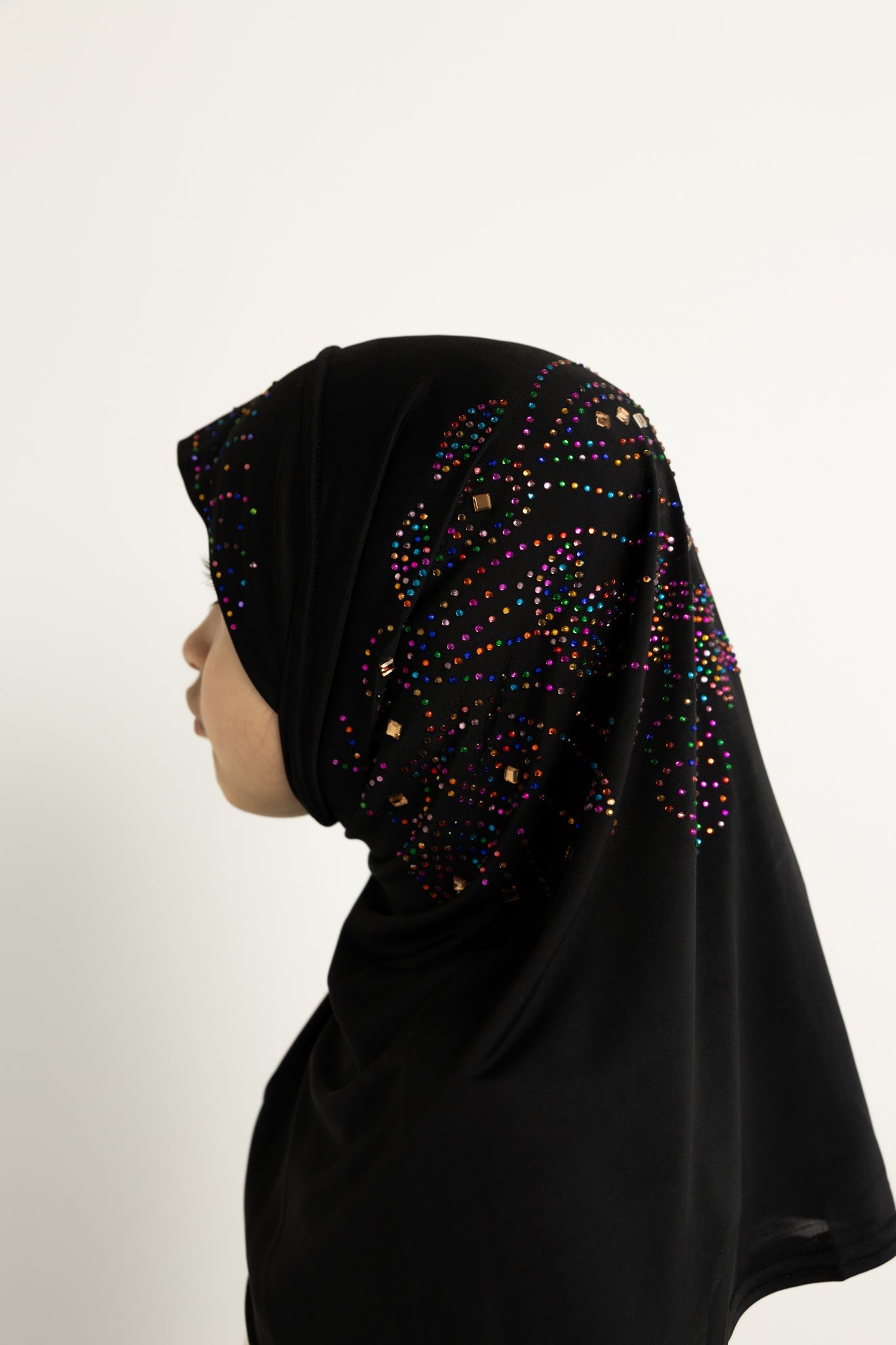 Slip-On Girls Hijab - Black