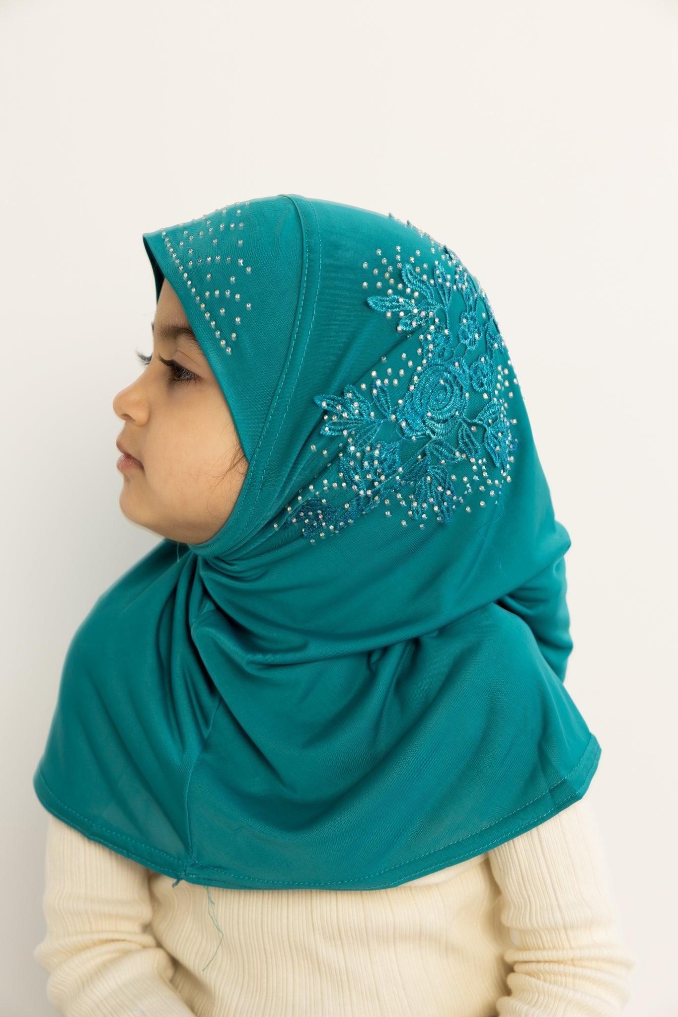 Slip-On Girls Hijab - Turquoise