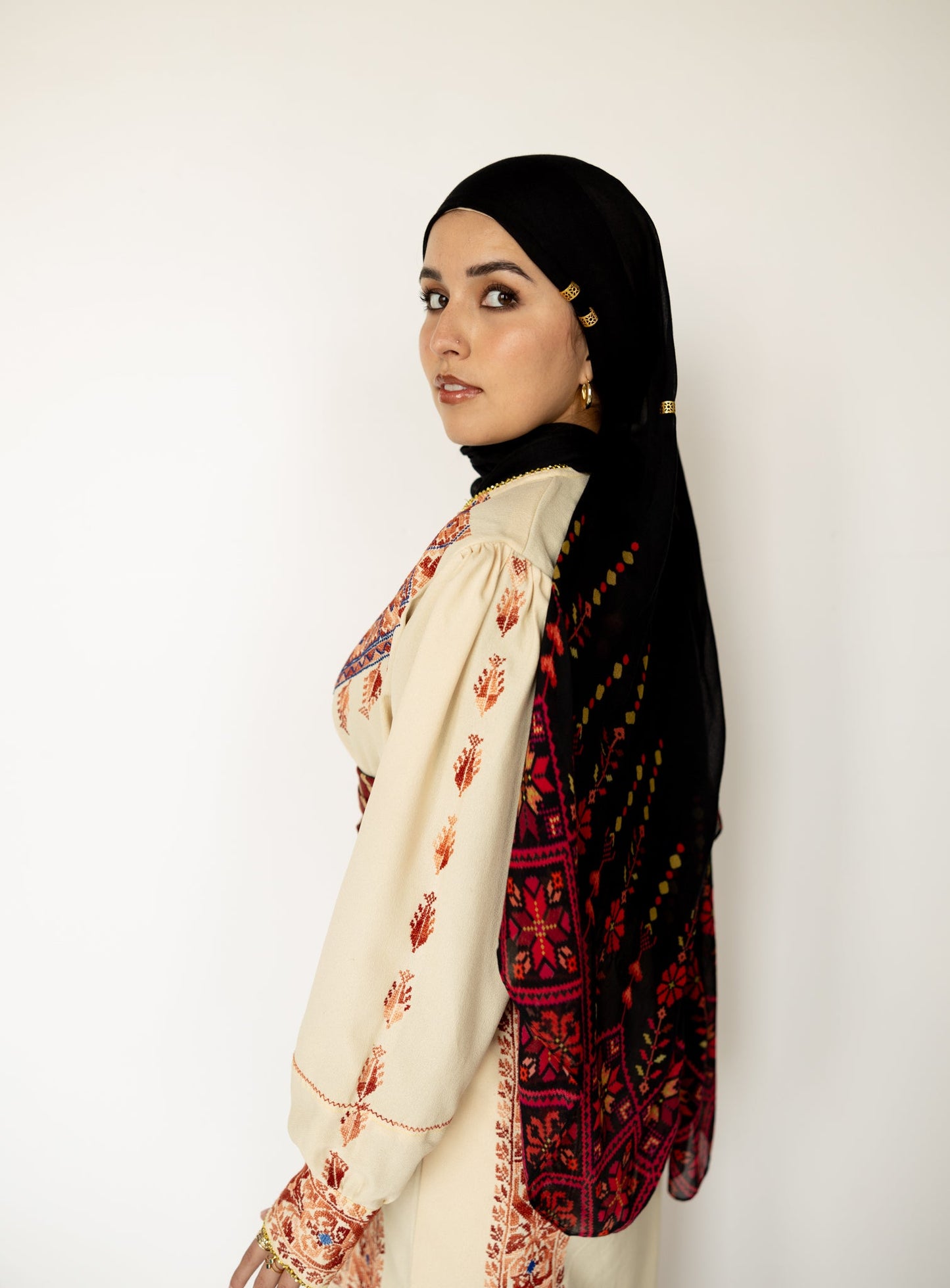 Modal Hijab - Tatreez Print