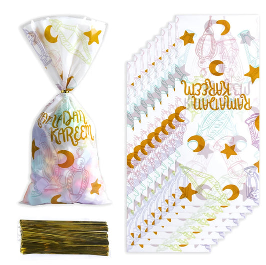 100 pcs Ramadan Mubarak treat bags