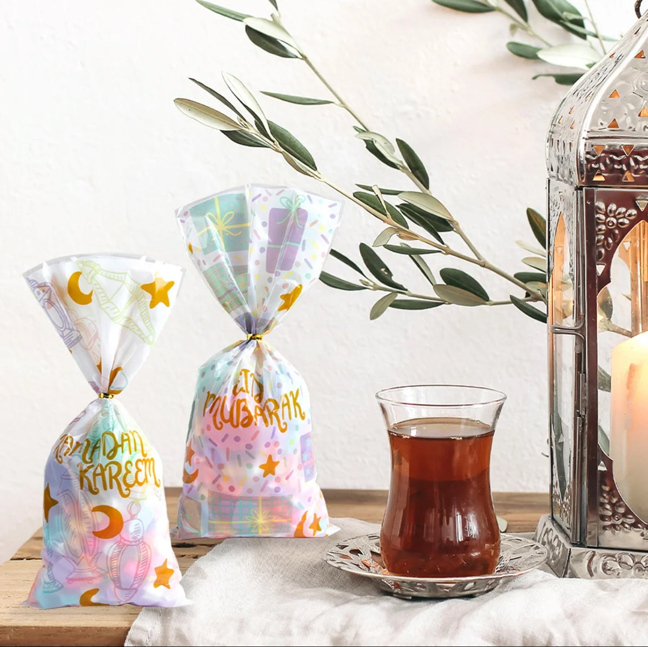 100 pcs Ramadan Mubarak treat bags