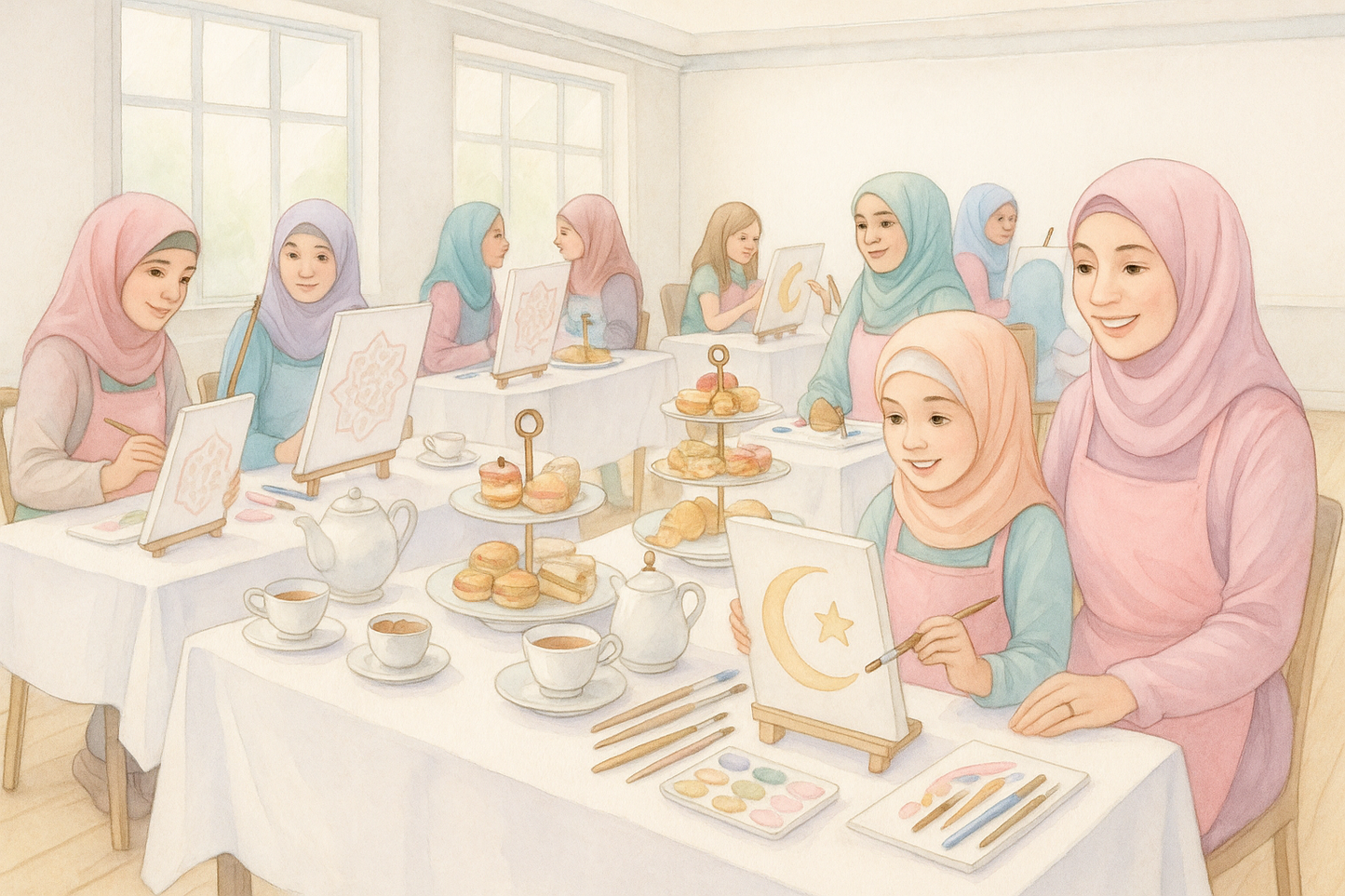 Mother & Daughter Islamic Art Sip & Paint Tea Party