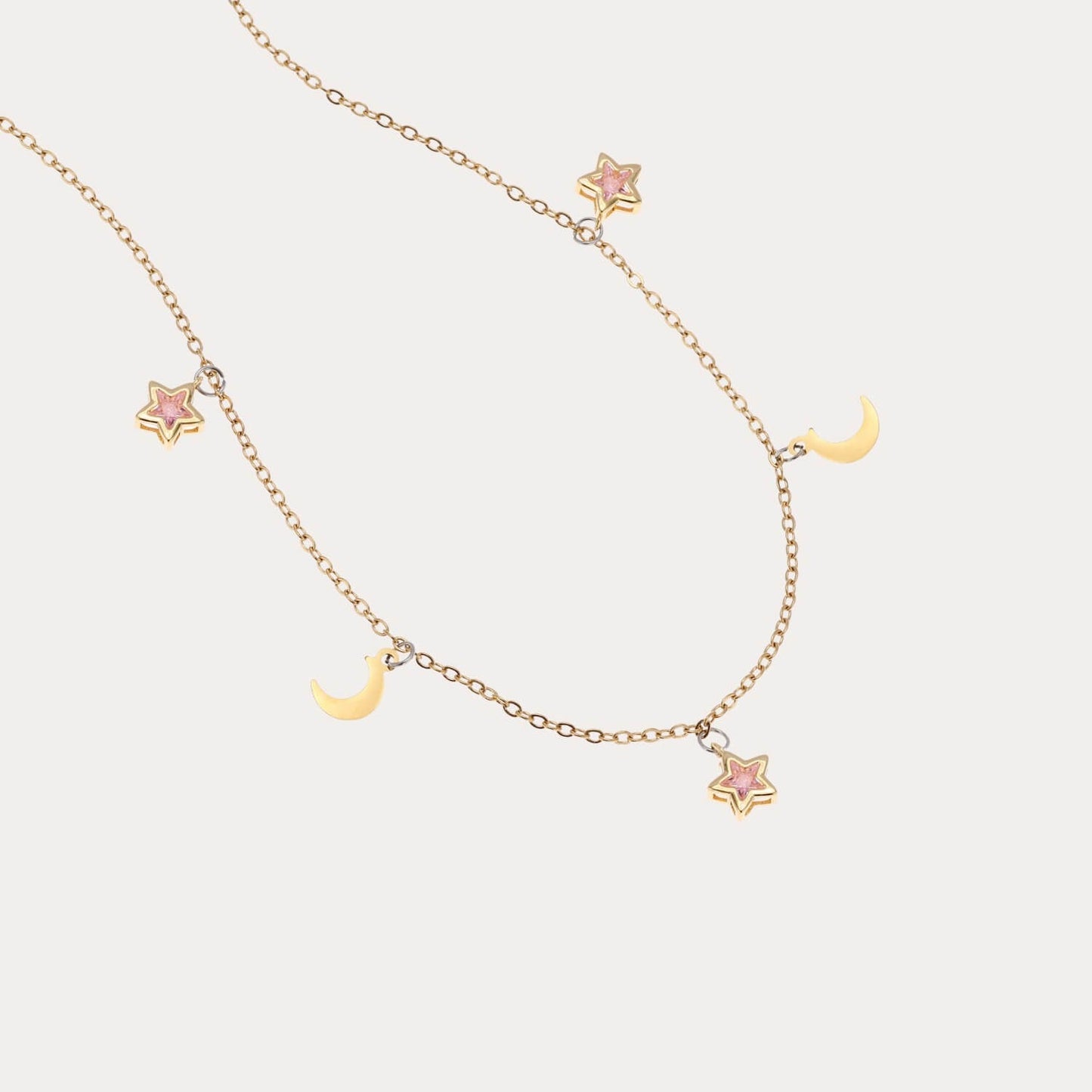 Crystal Moon and Stars Dangling Choker