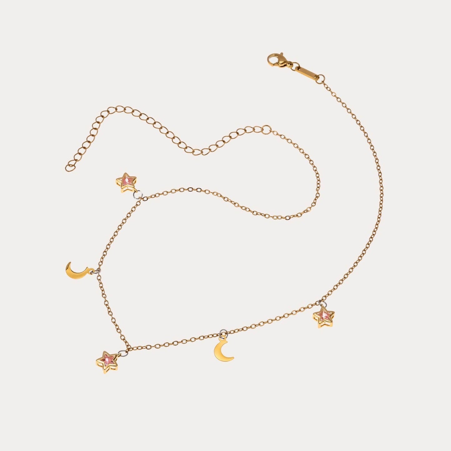 Crystal Moon and Stars Dangling Choker