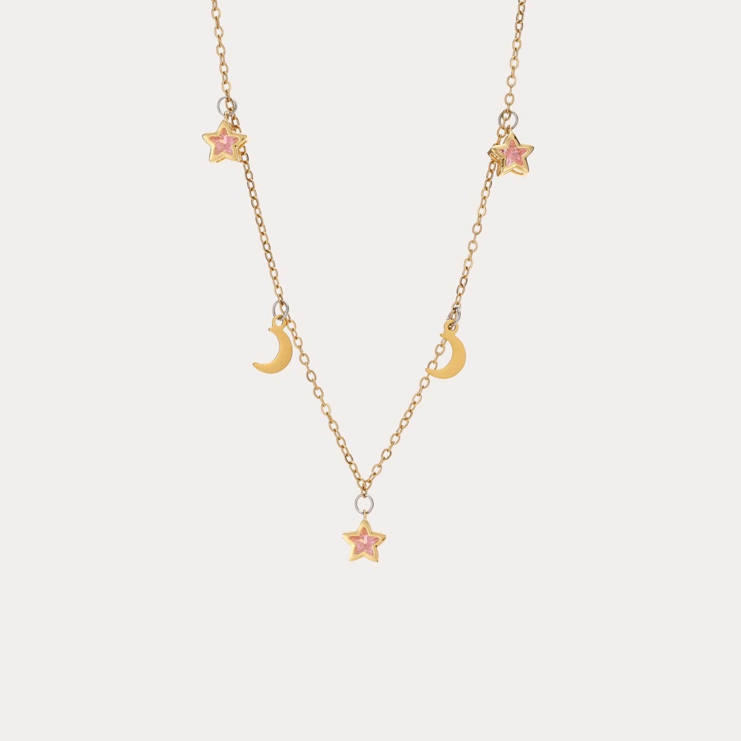 Crystal Moon and Stars Dangling Choker