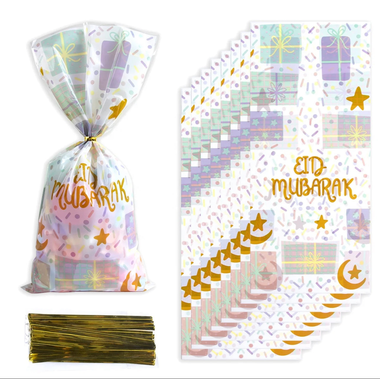 100 pcs Eid Mubarak treat bags