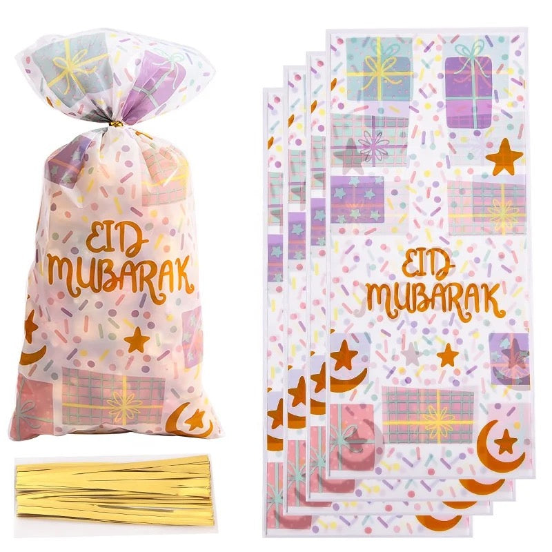 100 pcs Eid Mubarak treat bags