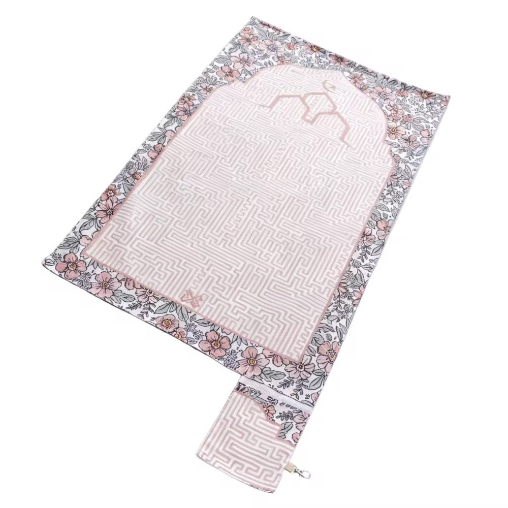 Floral Travel Prayer Mat Prayer Rug Pocketable