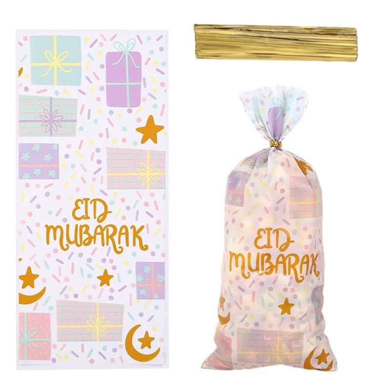 100 pcs Eid Mubarak treat bags