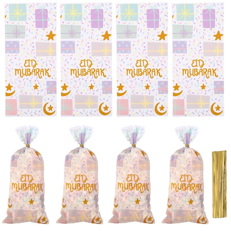 100 pcs Eid Mubarak treat bags