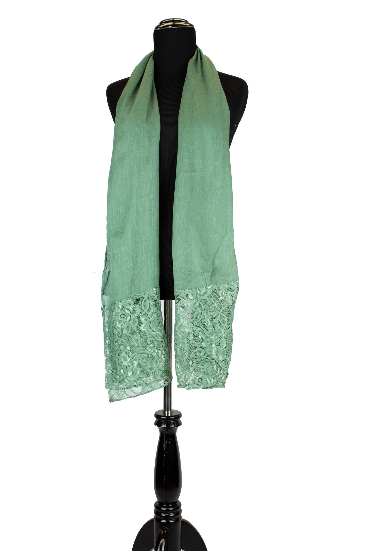 Modal Lace Hijab - Seafoam Green