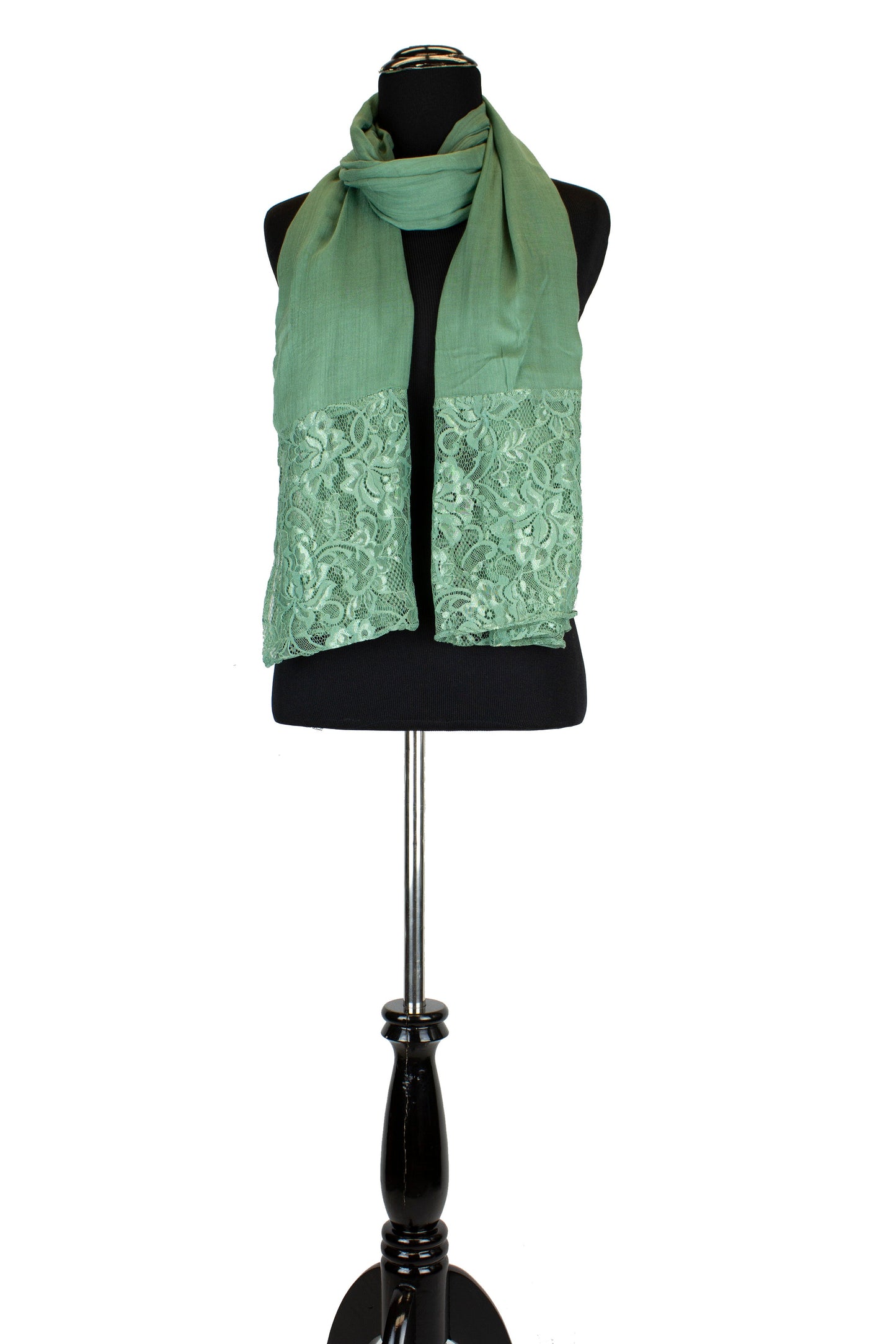 Modal Lace Hijab - Seafoam Green