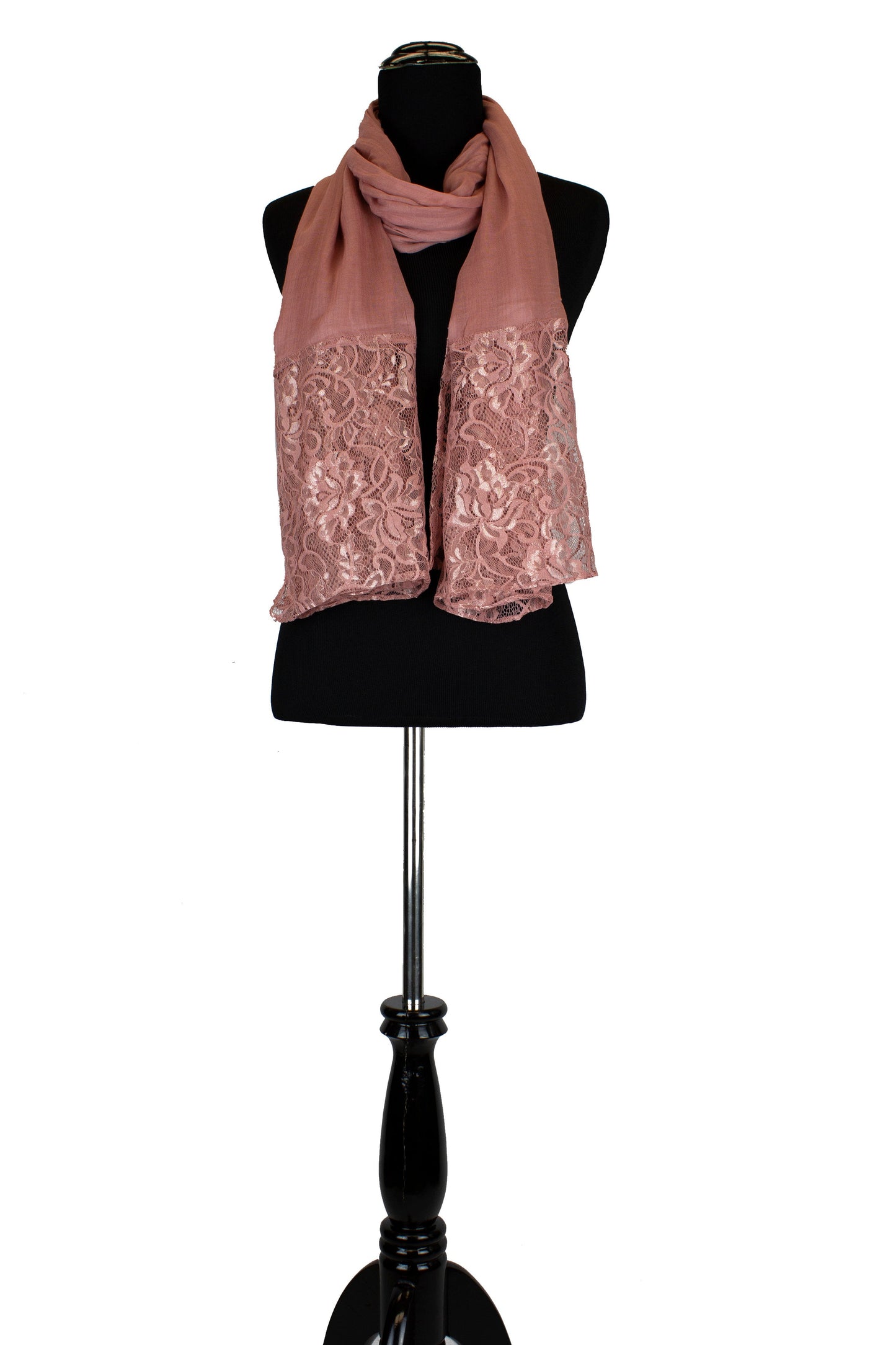 Modal Lace Hijab - Pale Mauve