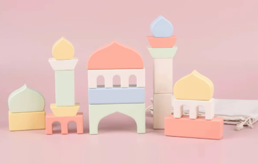 YLGS Wooden Mosque Building Blocks Set