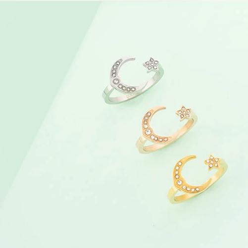 Star & Moon Ring