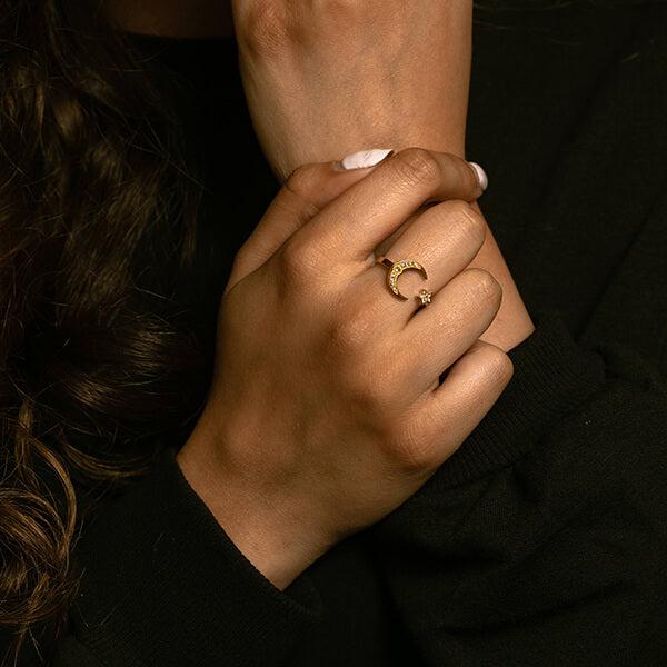 Star & Moon Ring