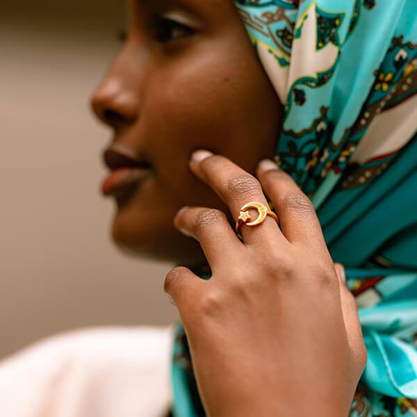 Star & Moon Ring