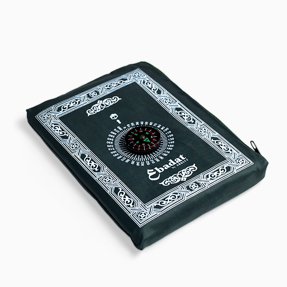 ABDEEZ Portable Prayer Mat with Built-in Qibla Compass and Pouch - Pray Anywhere, Anytime!