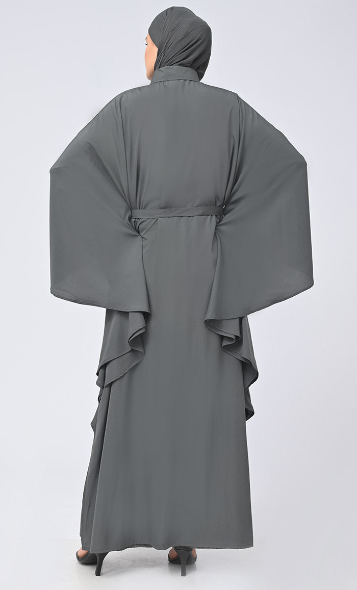 Islamic Button Down Kaftan Abaya With Matching Hijab