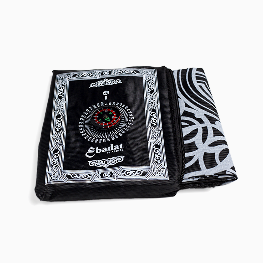 ABDEEZ Portable Prayer Mat with Built-in Qibla Compass and Pouch - Pray Anywhere, Anytime!