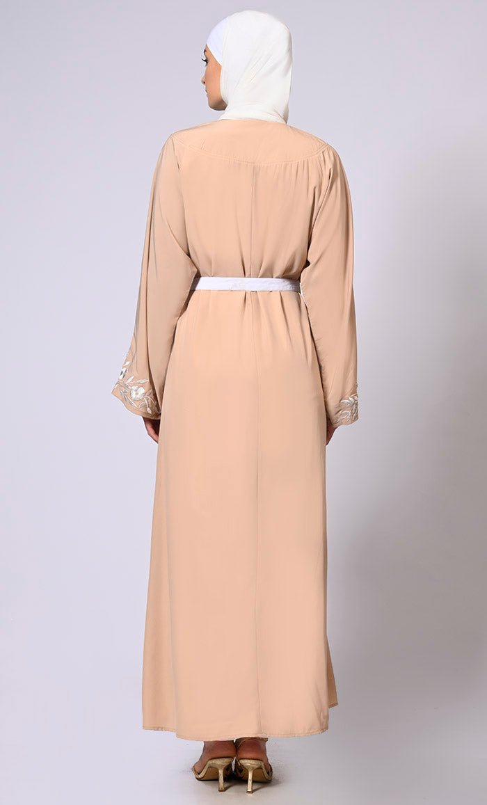 Florish Sand Abaya with adjustable belt