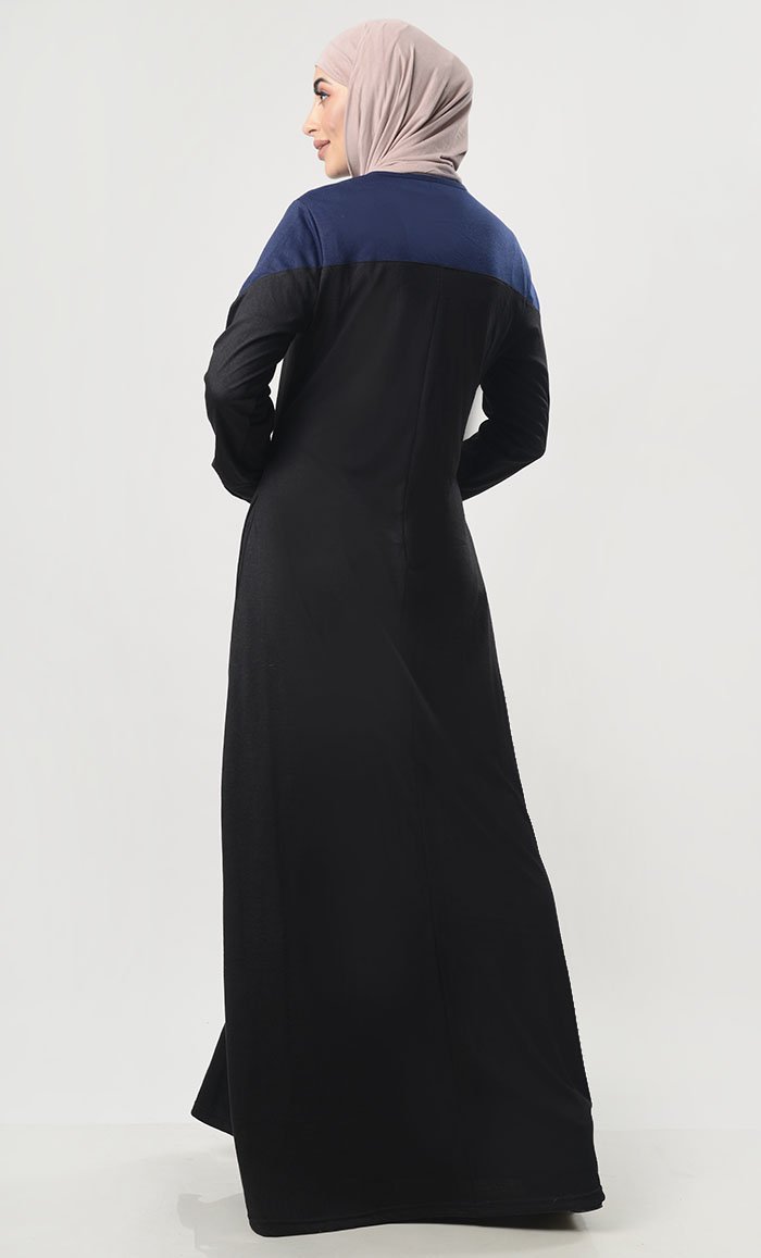 Front Button Down Jersey Modest Abaya