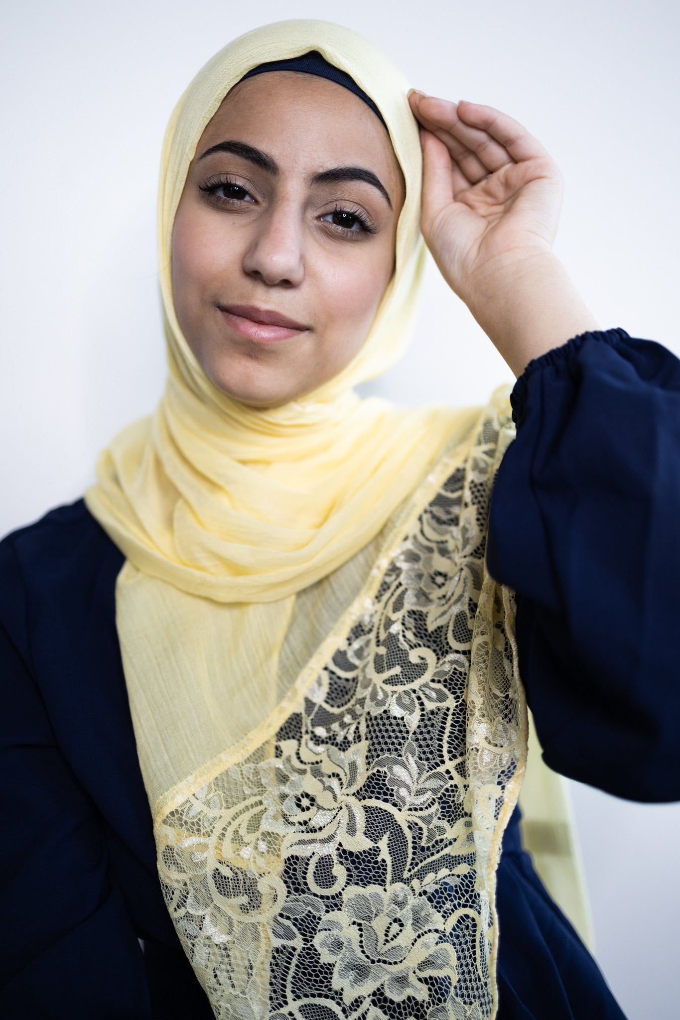 Modal Lace Hijab - Honey Yellow