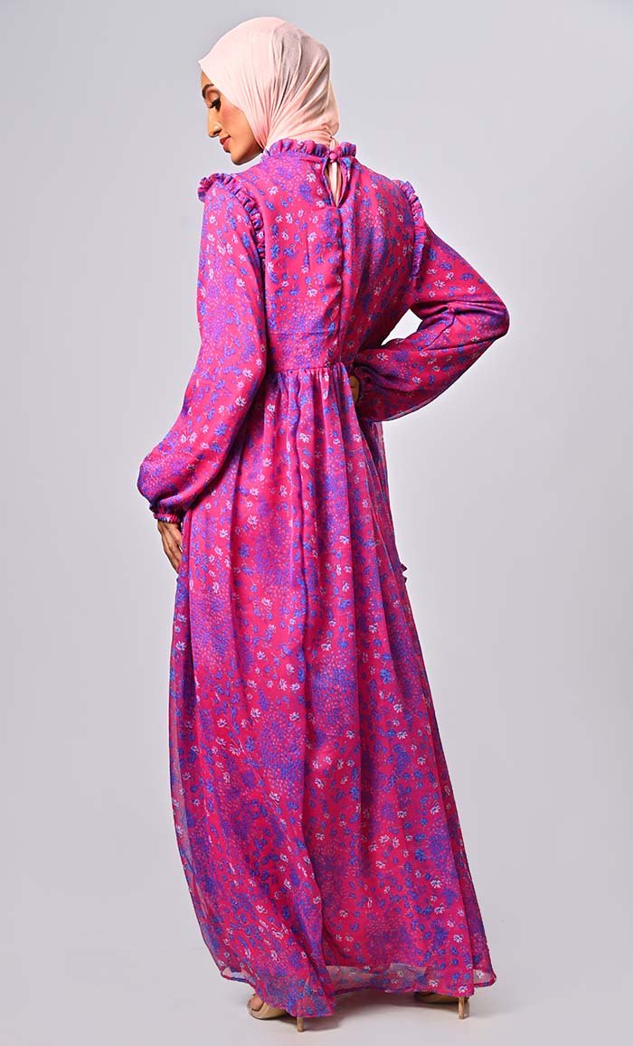 Modern Elegance: The Feminine Flair of the Frilled Abaya