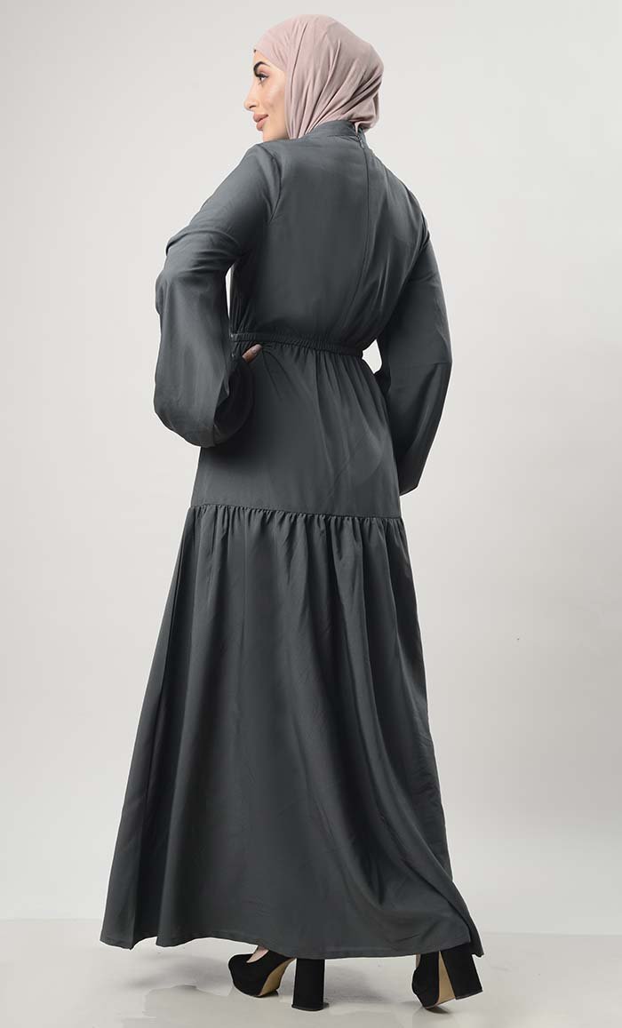 Multi-Tier Abaya With Pockets