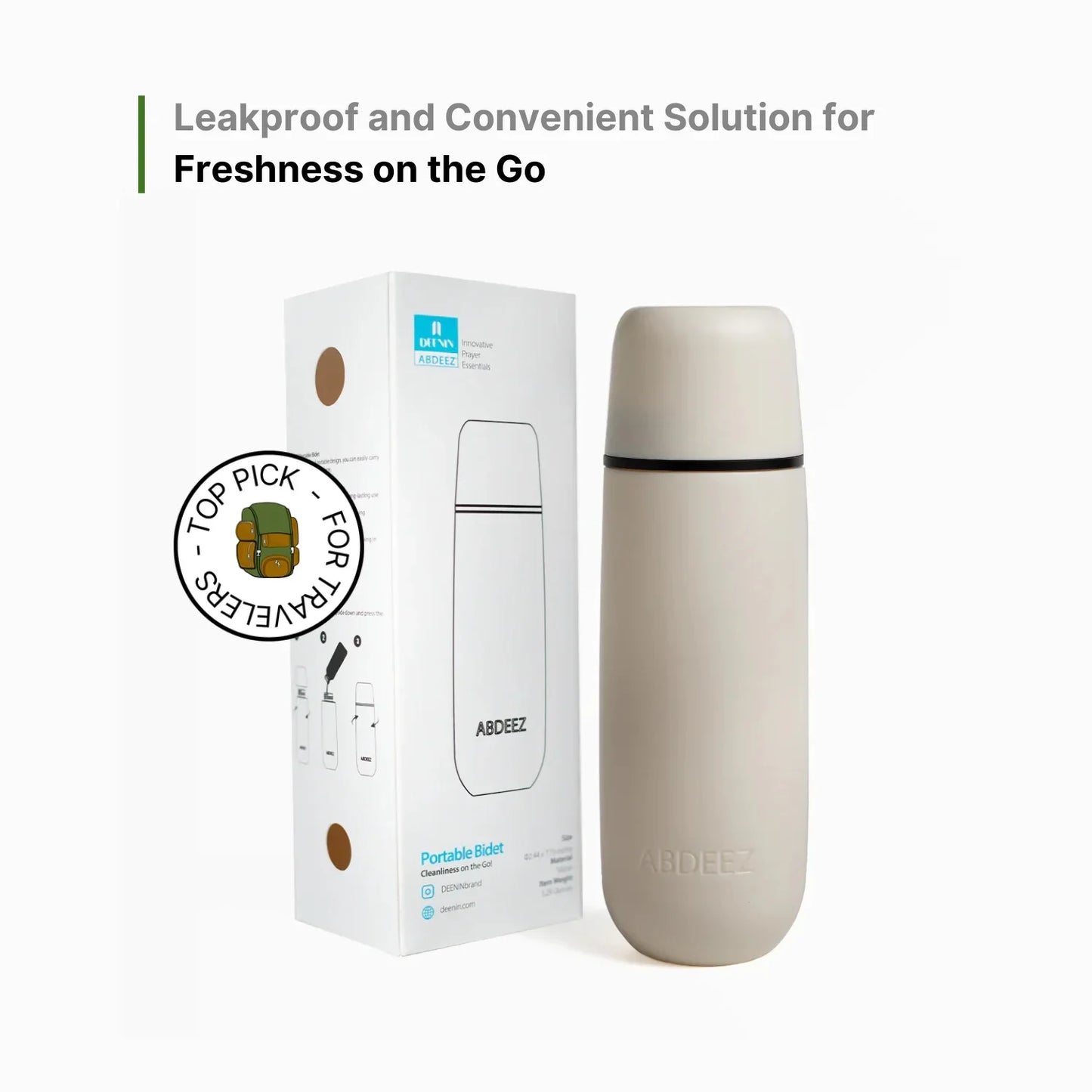 ABDEEZ Portable Bidet Leakproof and Convenient Solution for Freshness on the go
