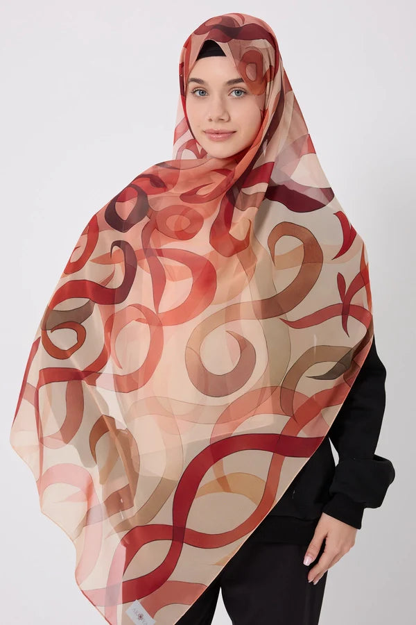 Printed Chiffon Hijab - Shape of Thoughts