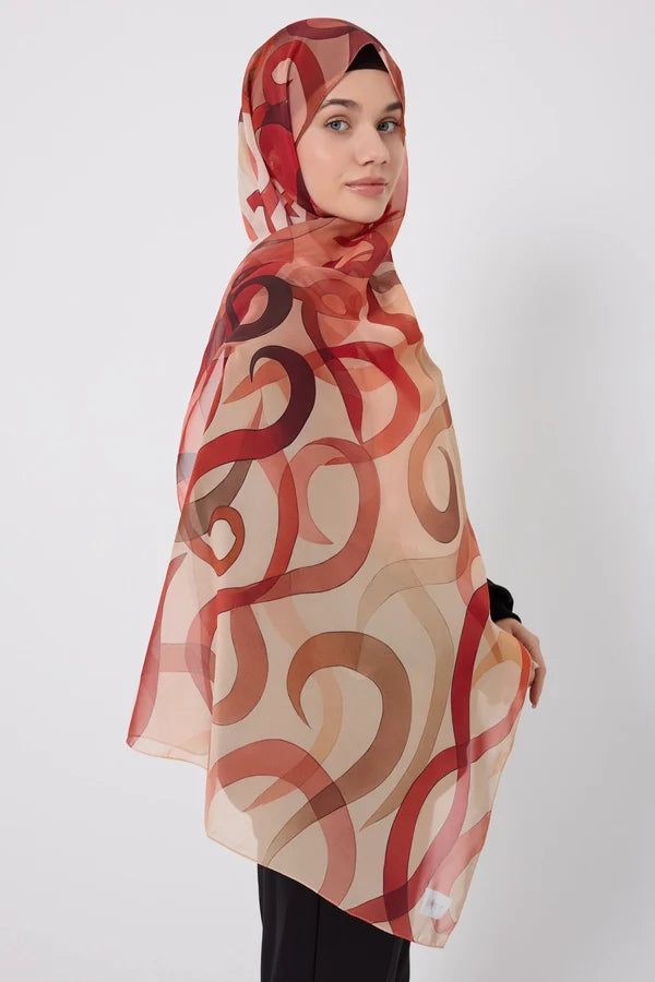 Printed Chiffon Hijab - Shape of Thoughts