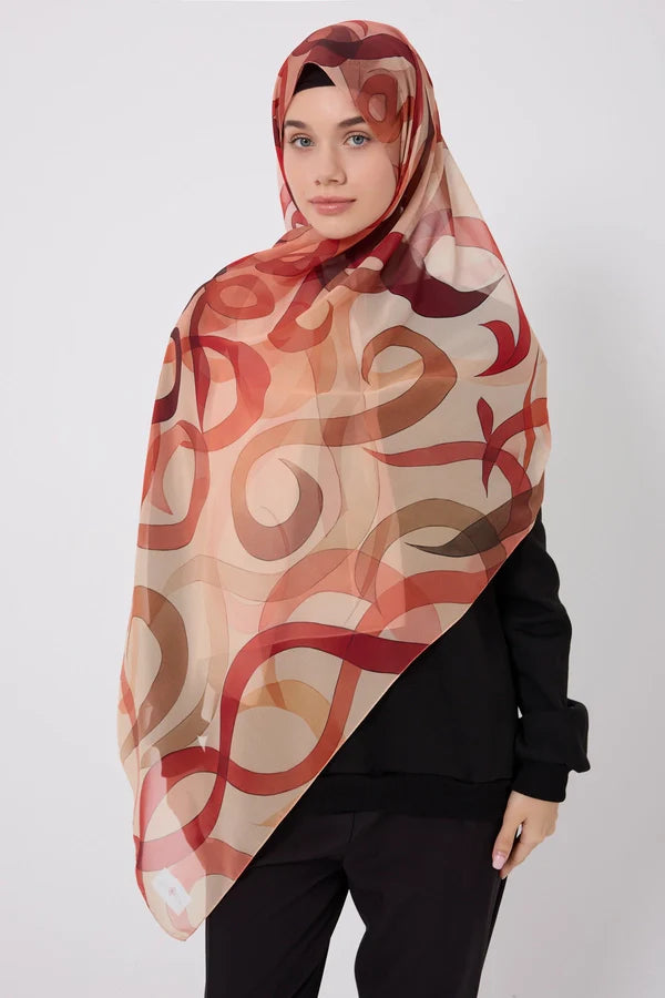 Printed Chiffon Hijab - Shape of Thoughts