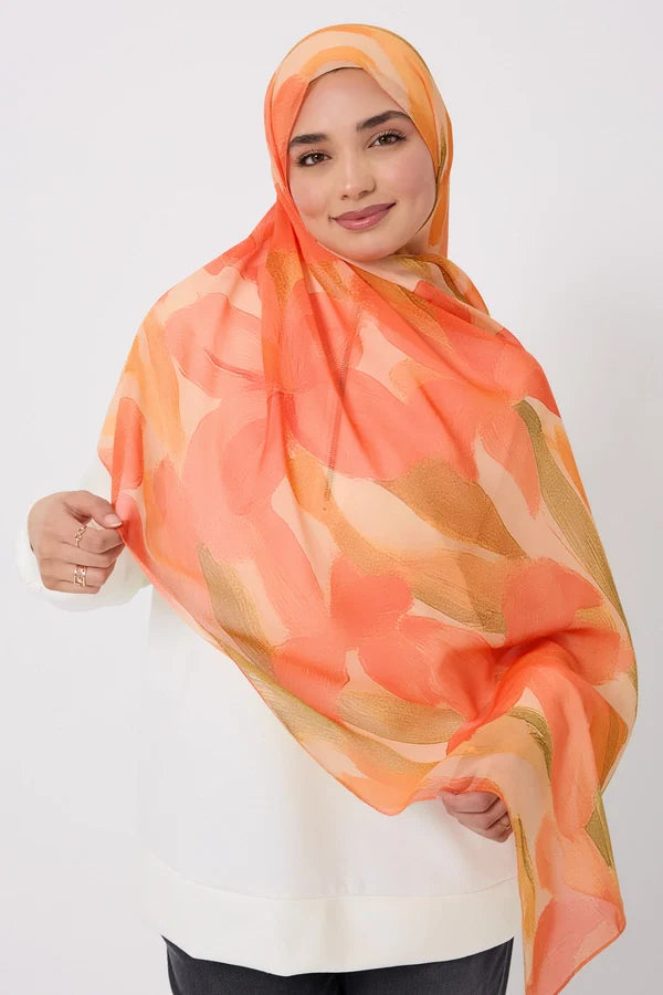 Printed Chiffon Hijab - Summer Iris