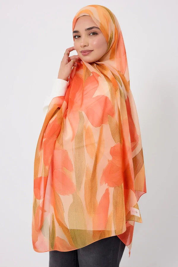 Printed Chiffon Hijab - Summer Iris