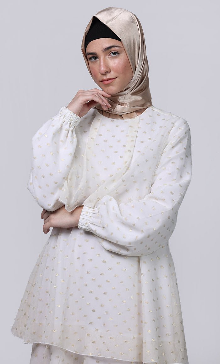 Ramadan Special White Mult-Layered Abaya