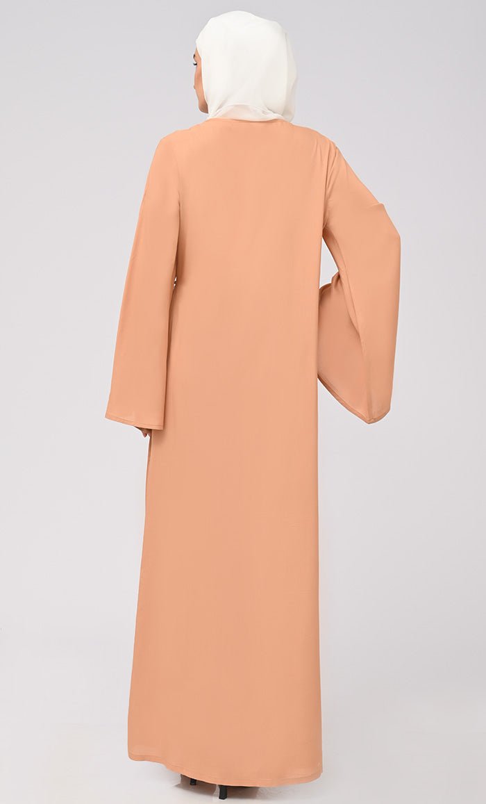 Rayon Modest Muslim Double Layer Dress For Women