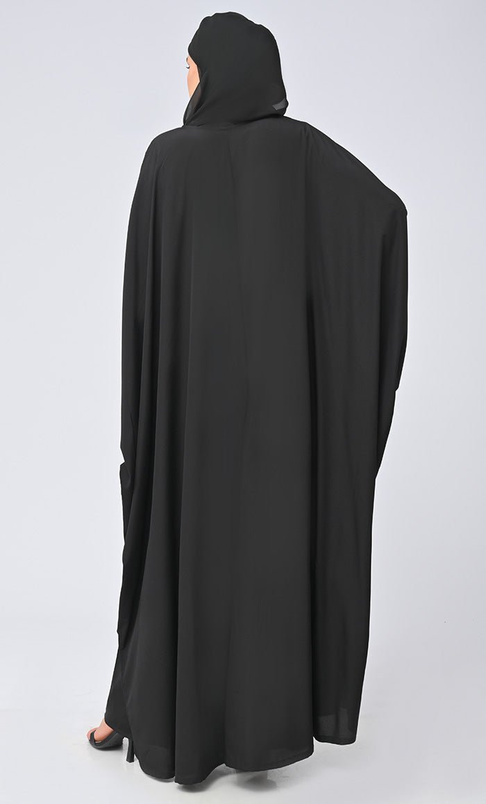 Crepe wrapover lined Abaya With string hijab included