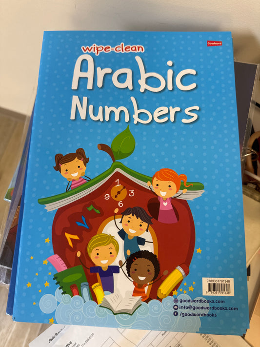 wipe-clean arabic numbers