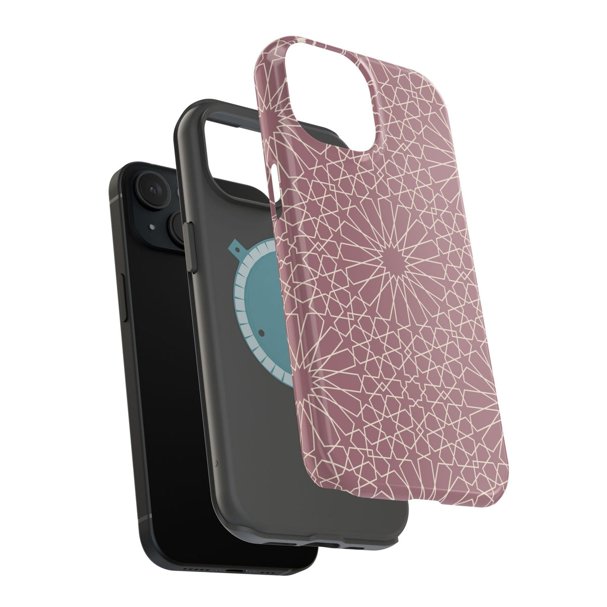 Pink Flower 🌸 Geometric Design Iphone Magnetic Tough Case