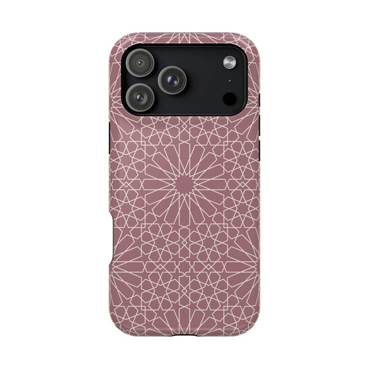 Pink Flower 🌸 Geometric Design Iphone Magnetic Tough Case
