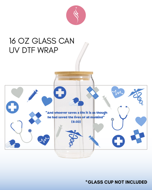Health Care Professional Blue UV DTF Sticker